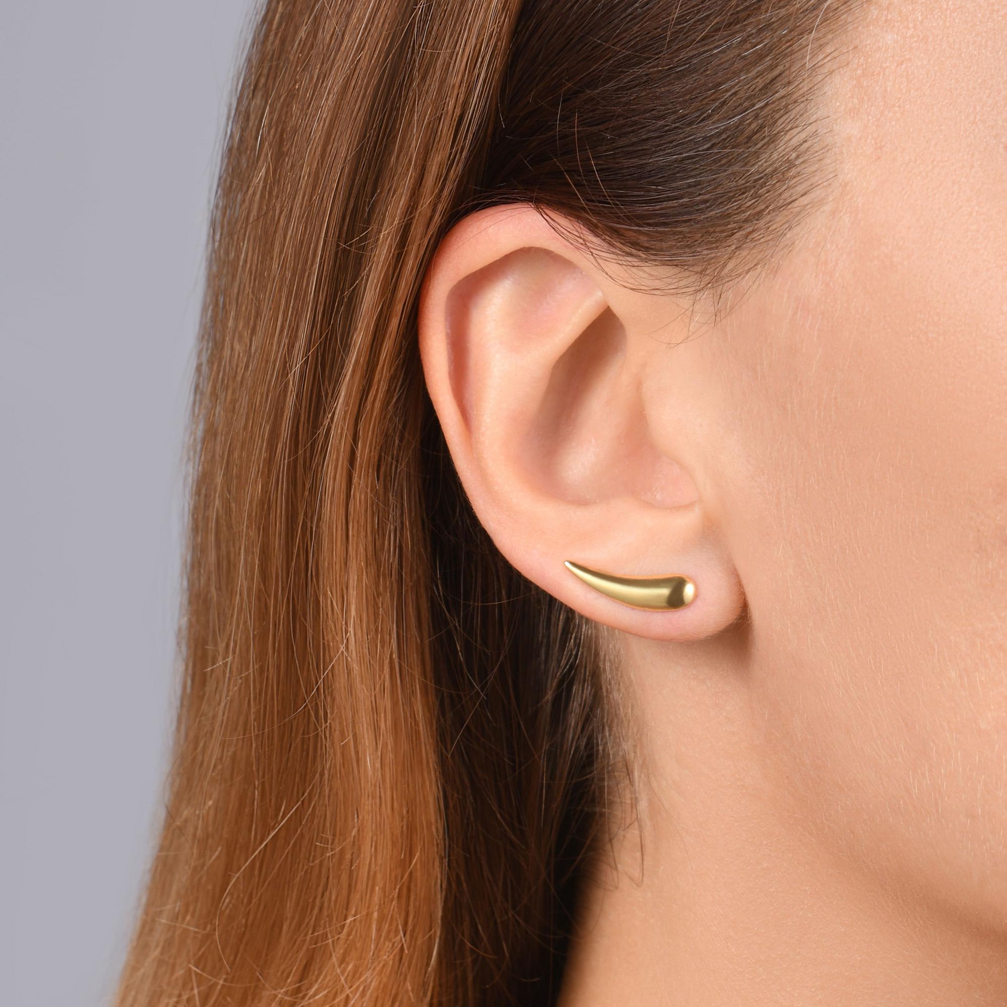 Клаймбер Большая запятая Virgola grande на правое ухо позолота