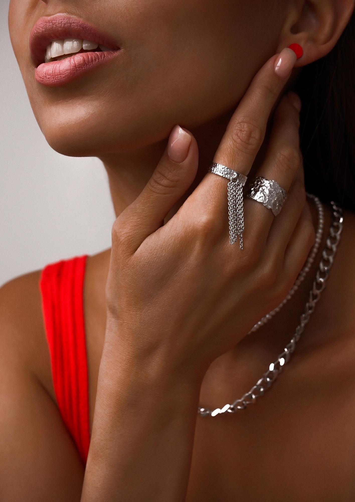 Серебряное кольцо-кисть Фолио - Folio