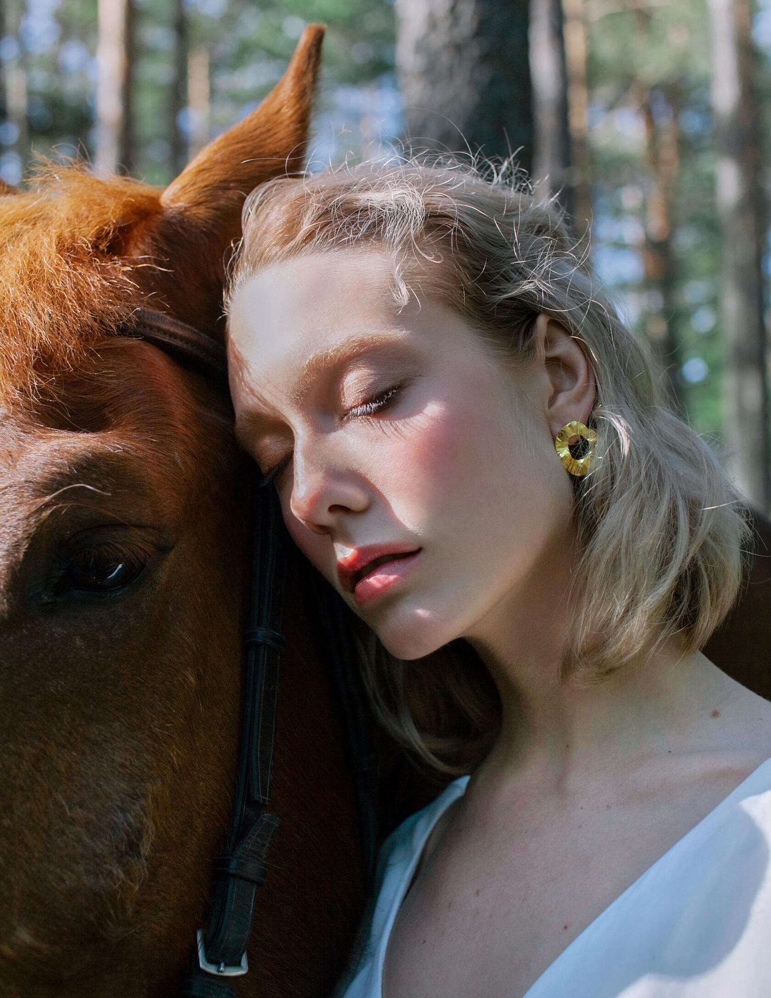 Серьги Атоллы, желтая позолота