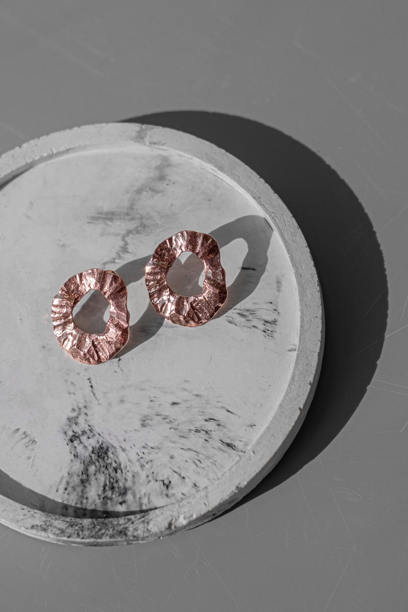 Серьги Атоллы, розовая позолота