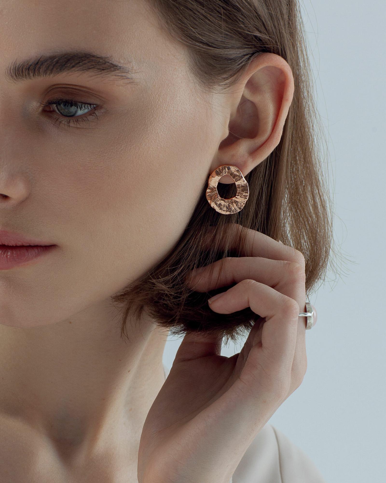 Серьги Атоллы, розовая позолота