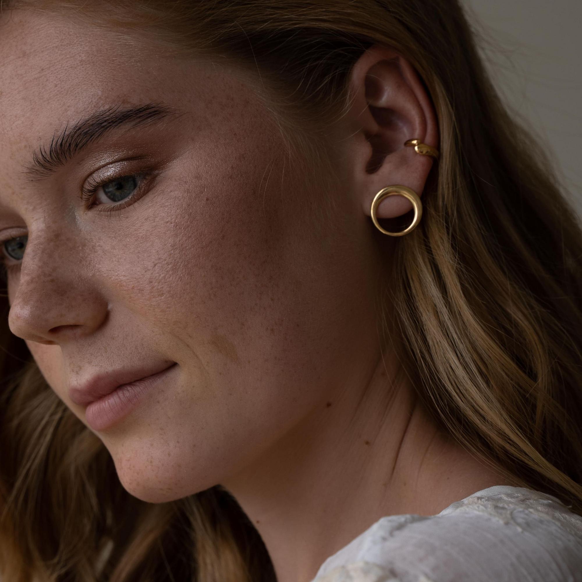 Моносерьга Затмение - Aureola позолота