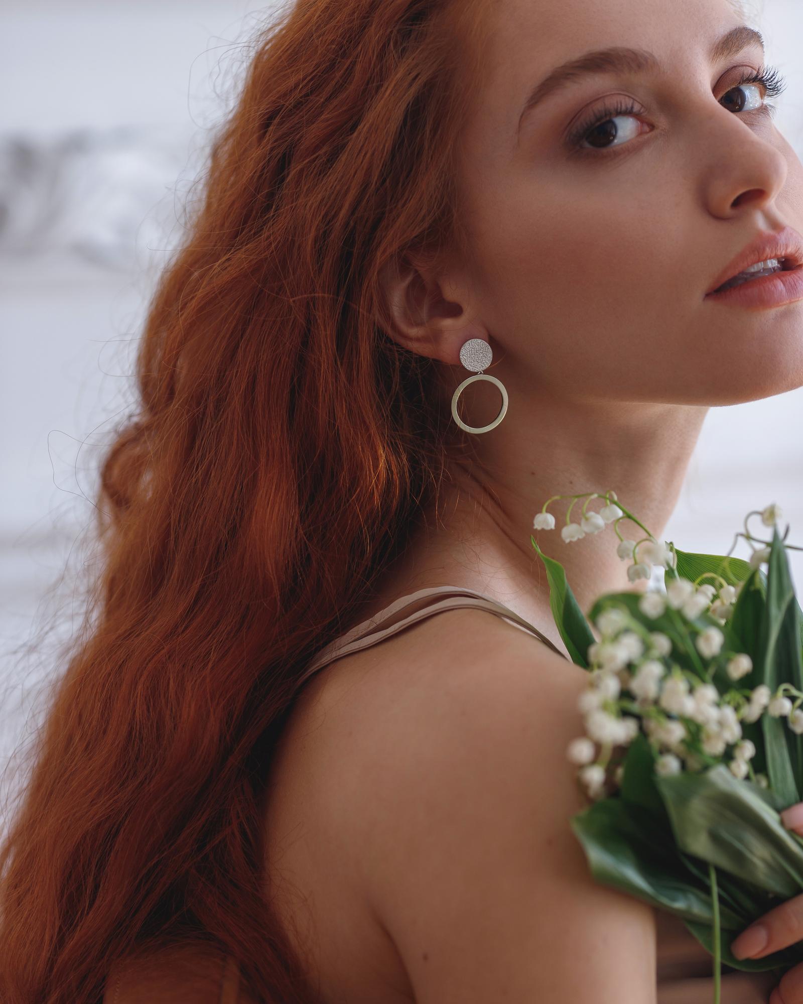 Двойные Серьги - Double Round Gritty Earring (DRG-E)