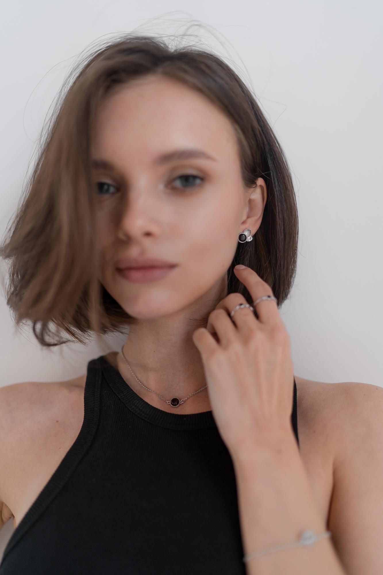 Серьги E20004RV с натуральным янтарем