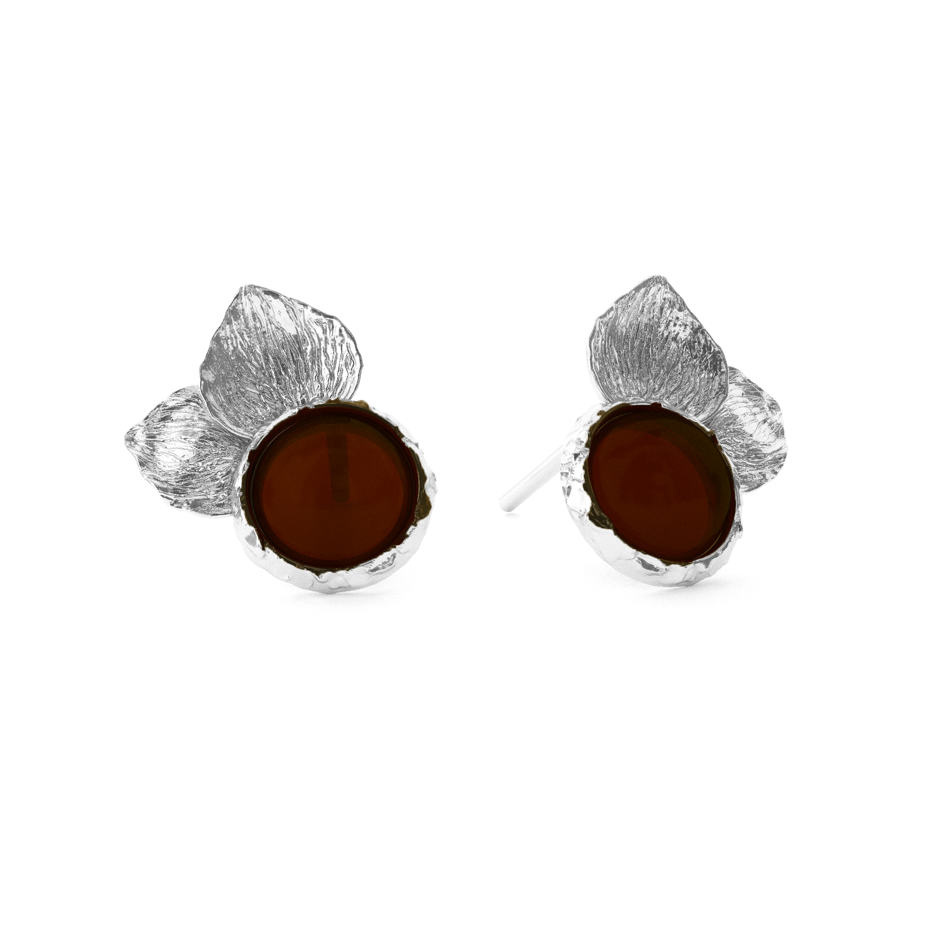 Серьги E20004RV с натуральным янтарем