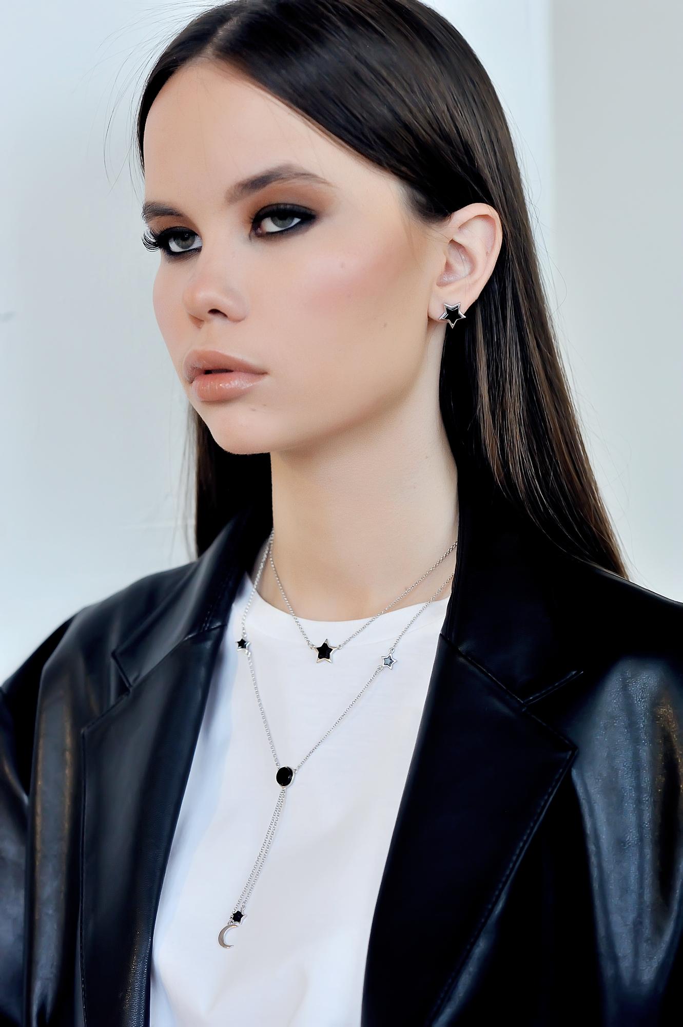 Колье с натуральным янтарем N10011RV