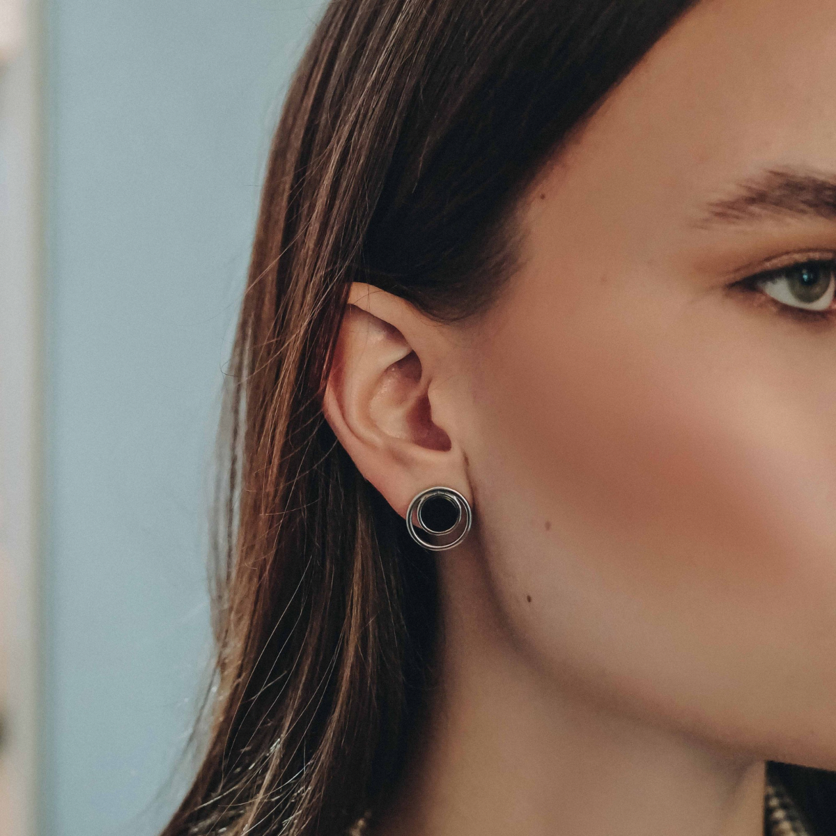 Серьги с натуральным янтарем