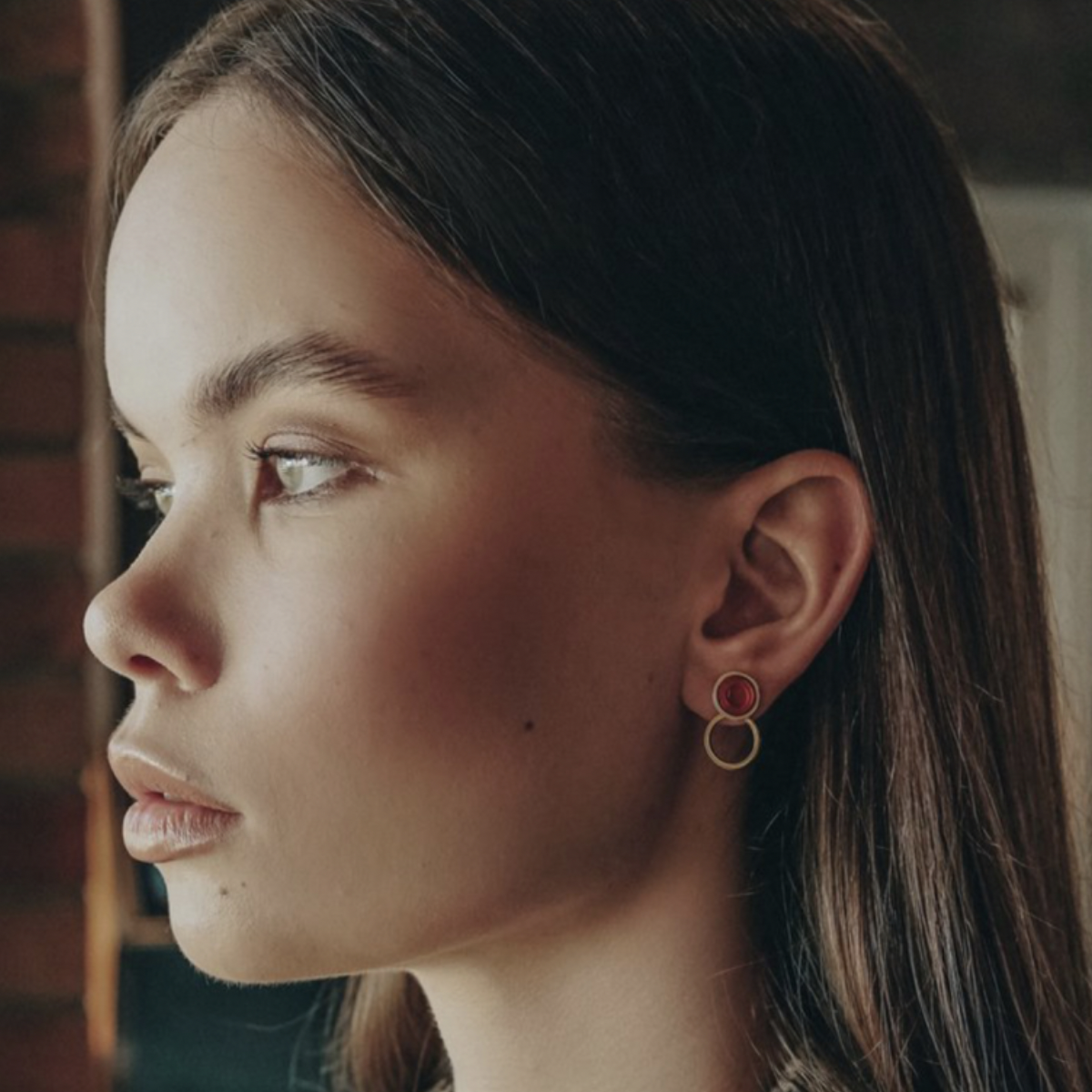 Серьги с натуральным янтарем E9194-2ZK