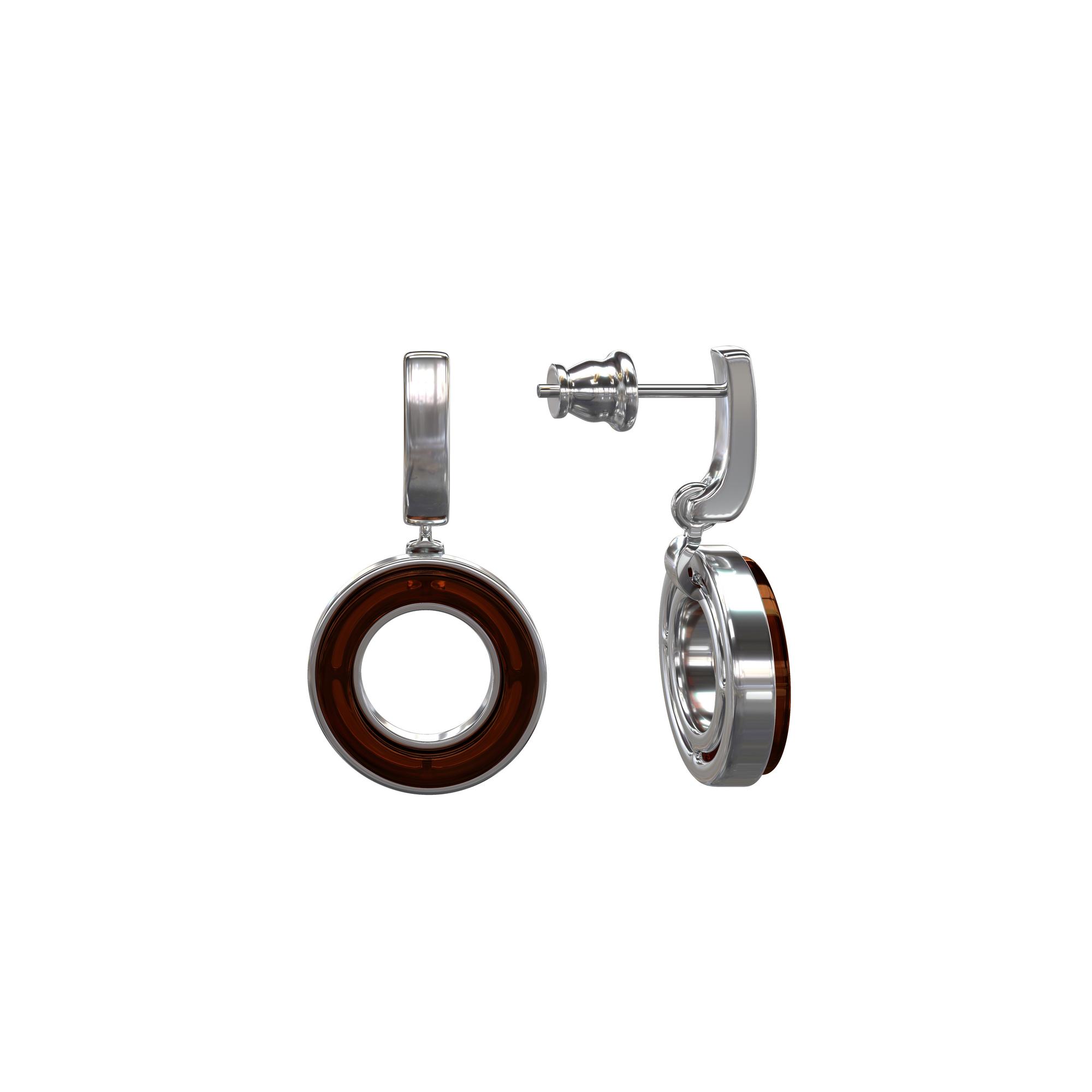 Серьги с натуральным янтарем