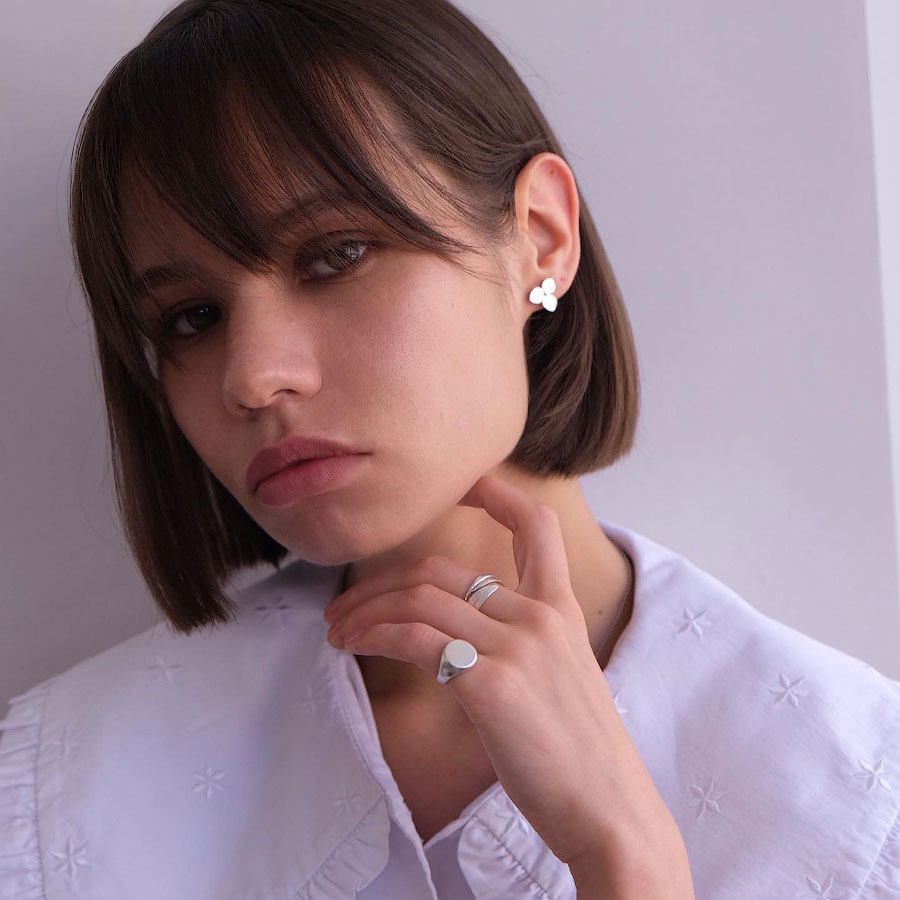 Пусеты Гортензия медиум