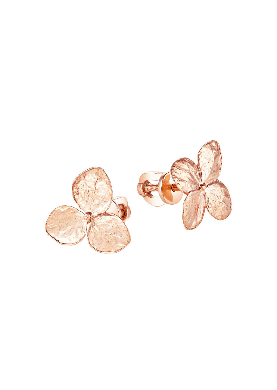 Пусеты Гортензия медиум позолота