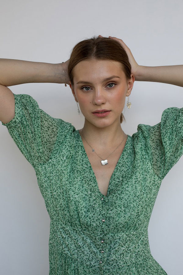 Подвеска Гортензия серебро