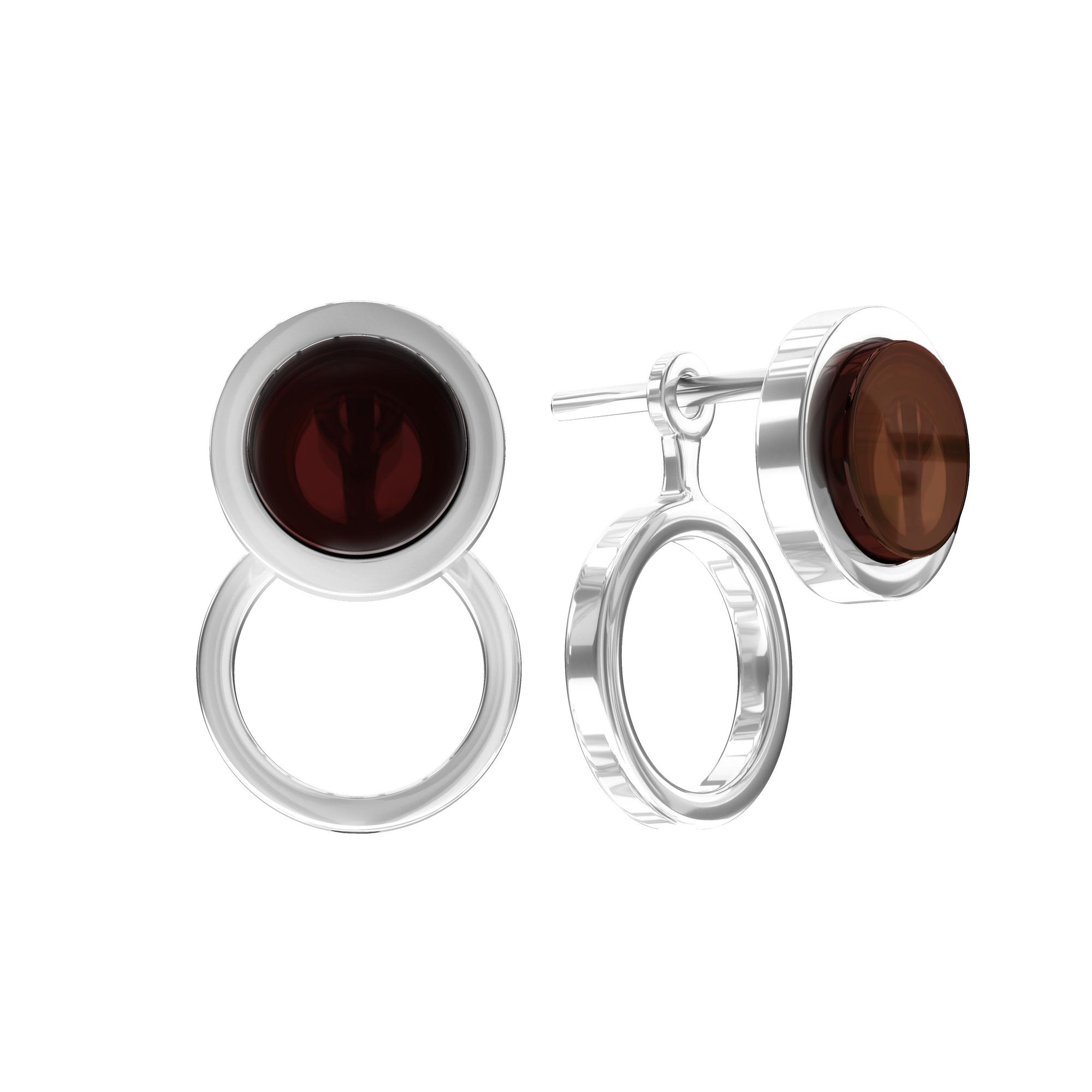 Серьги с натуральным янтарем E9194-2SV