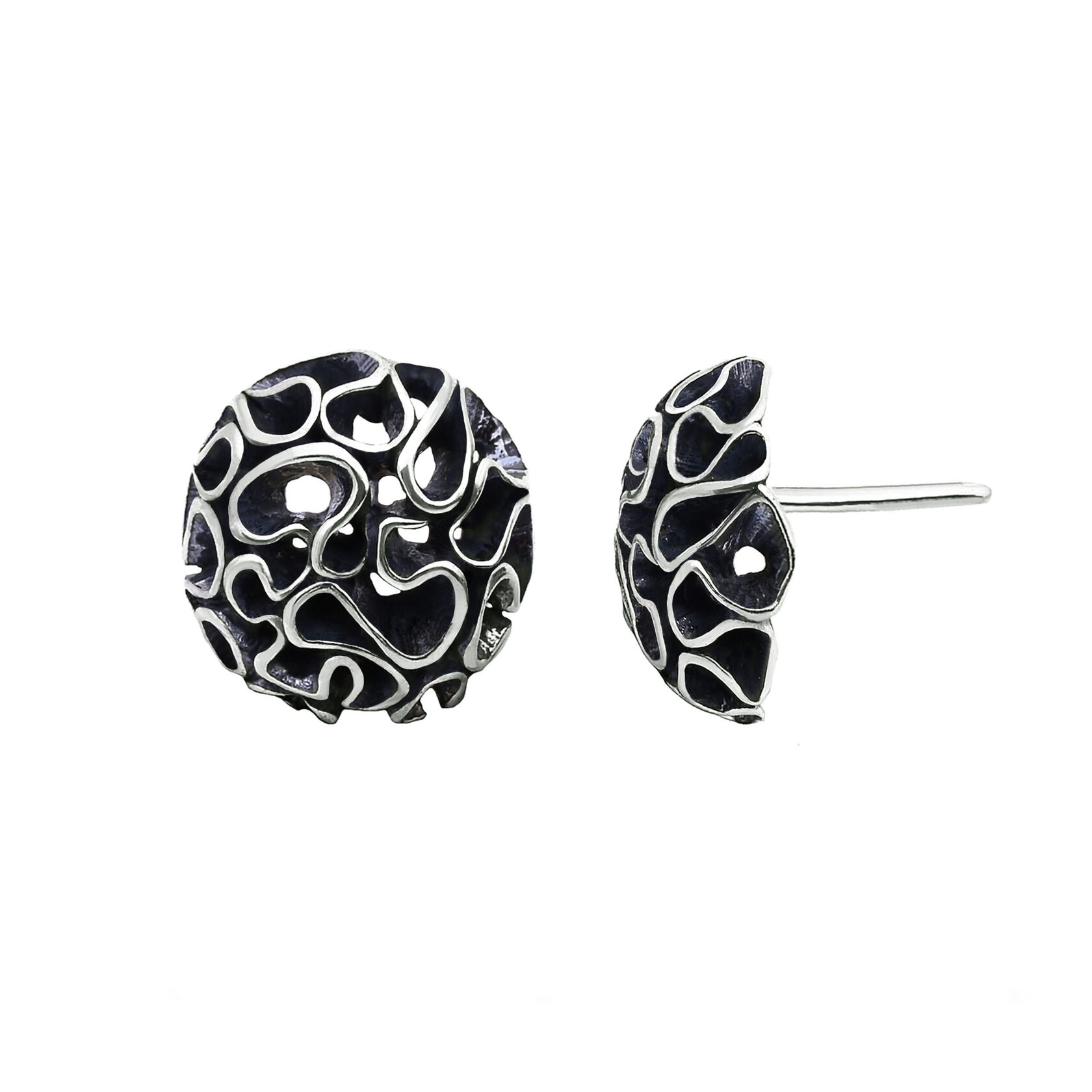 Серьги Кружево с чернением