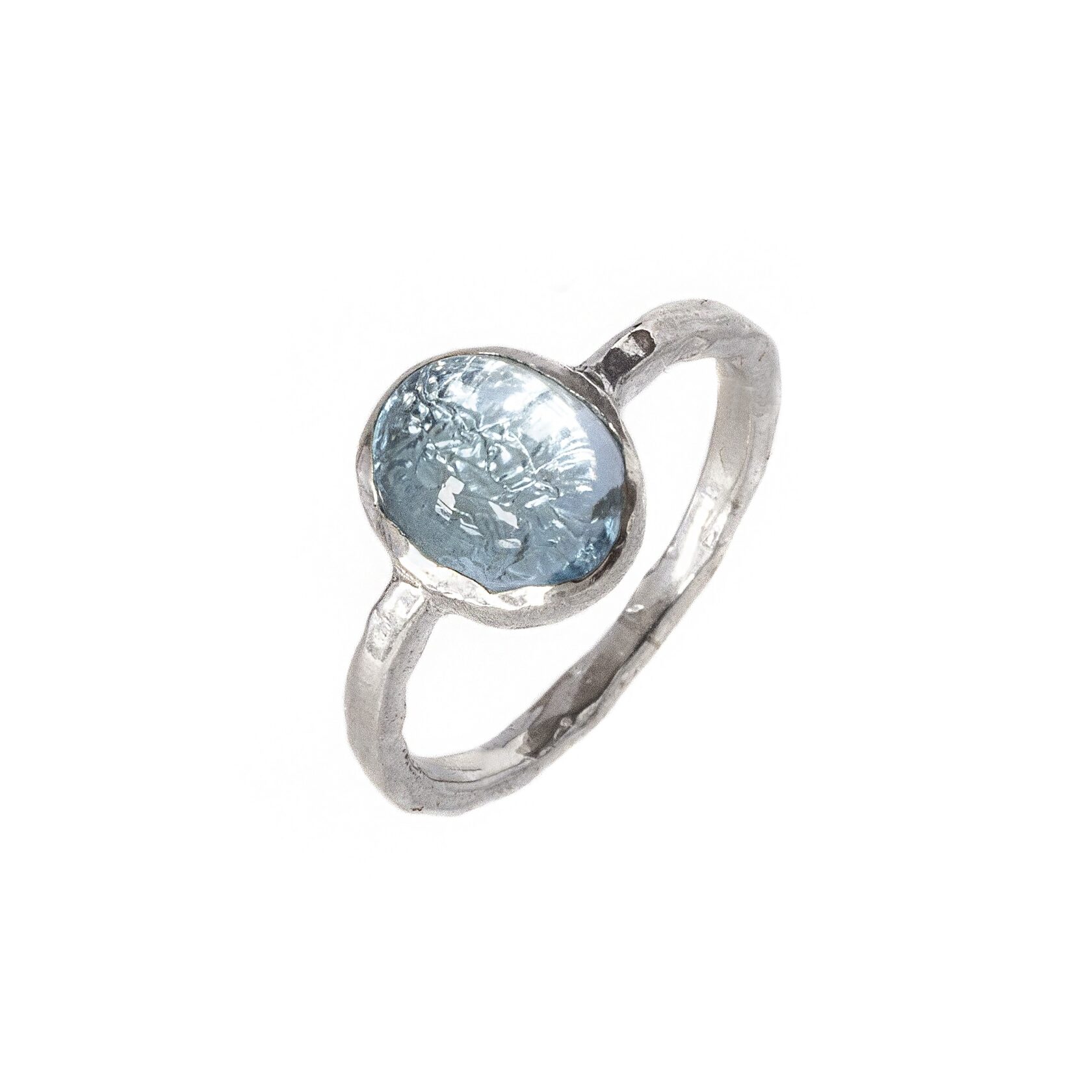 Кольцо с голубым топазом