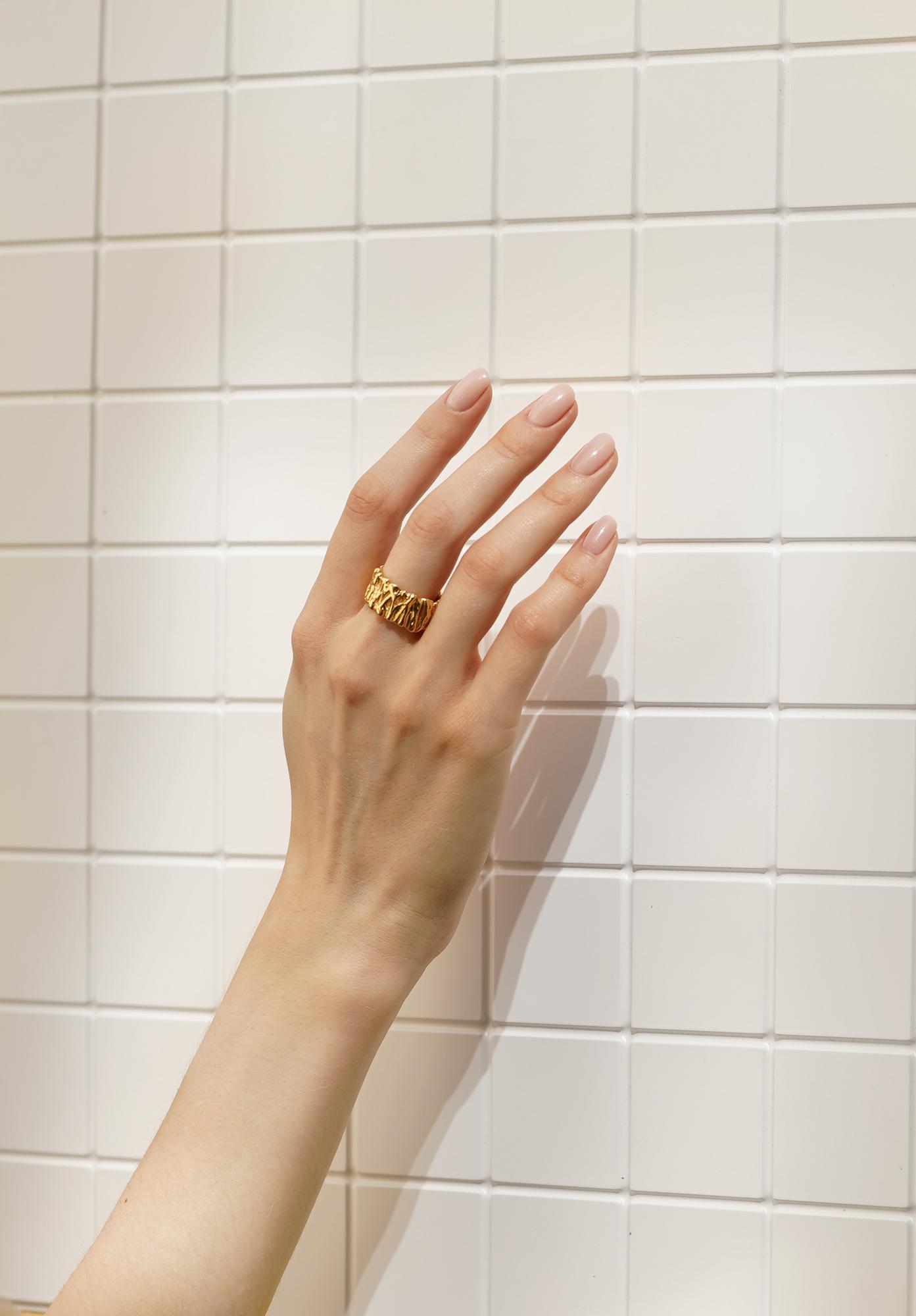 Кольцо Карамель широкое, позолота