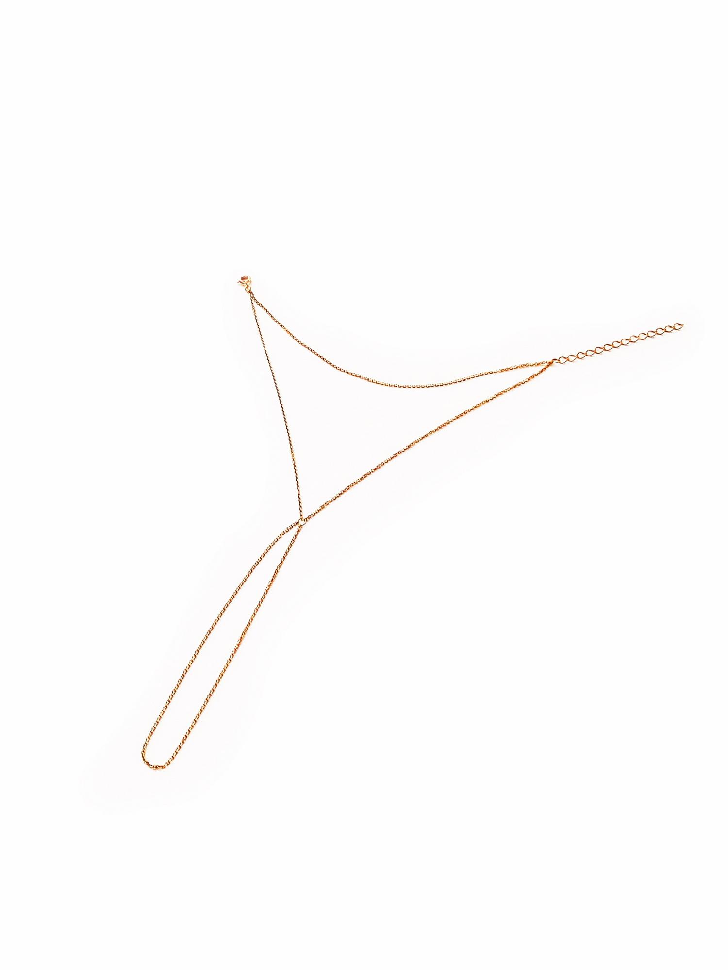 Серебряный браслет-слейв на цепочке на руку позолота