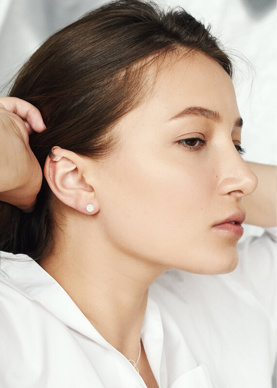 Серьги-пусеты круглые