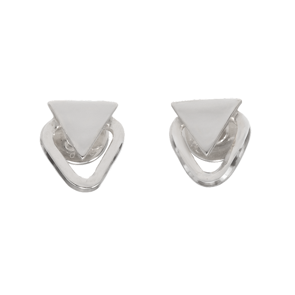 Серьги-пусеты треугольные двойные