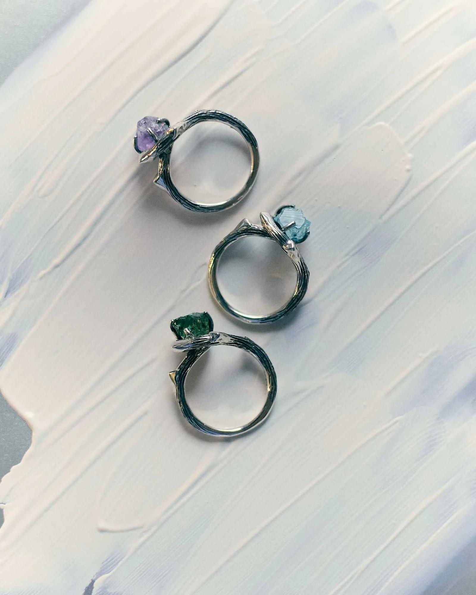 Kольцо ОРИДЖИН - ORIGIN с зеленым апатитом