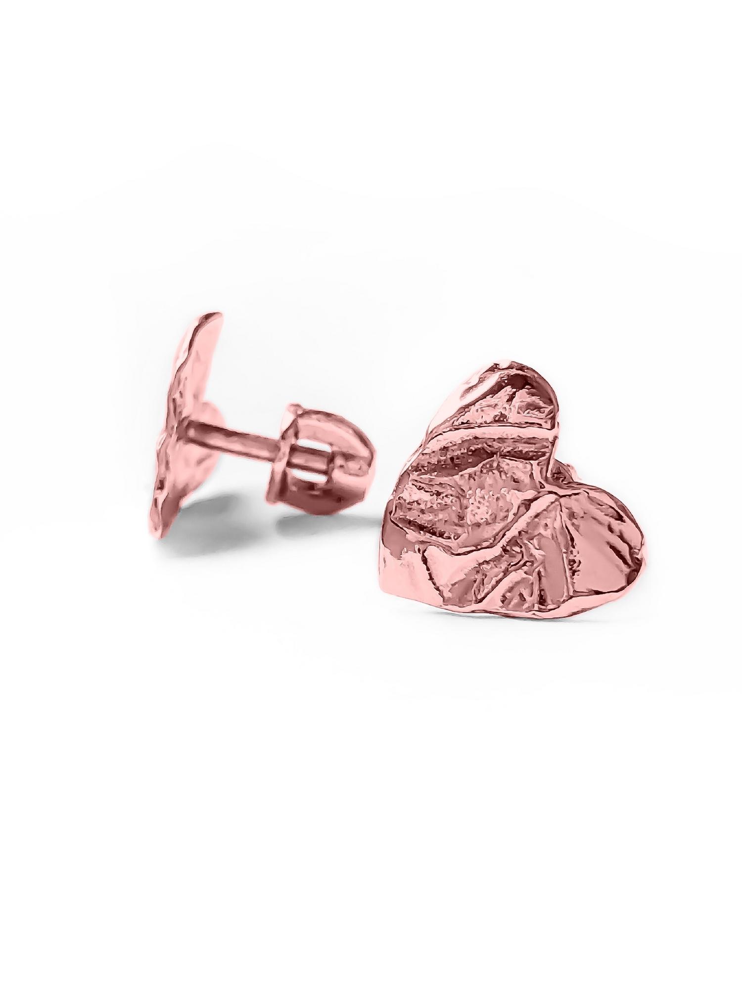 Серьги-пусеты сердца Фолио - Folio розовые