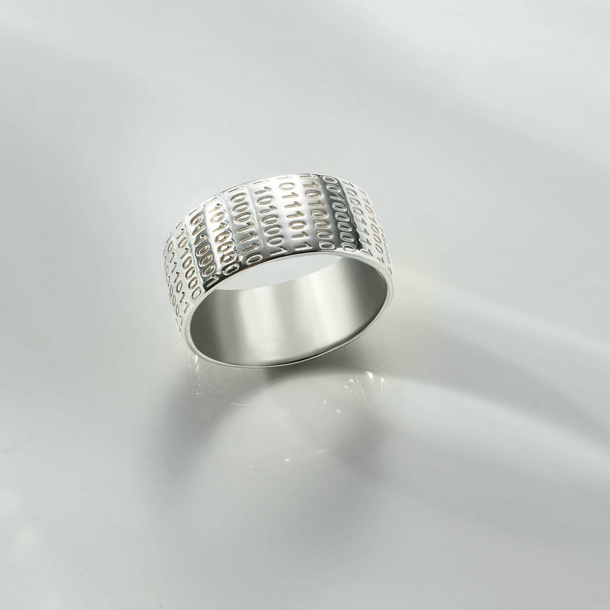 Серебряное Кольцо Бинарный манифест широкое