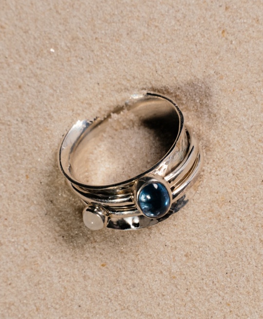 Кольцо МЕДИТАЦИЯ - MEDITATION с натуральными камнями