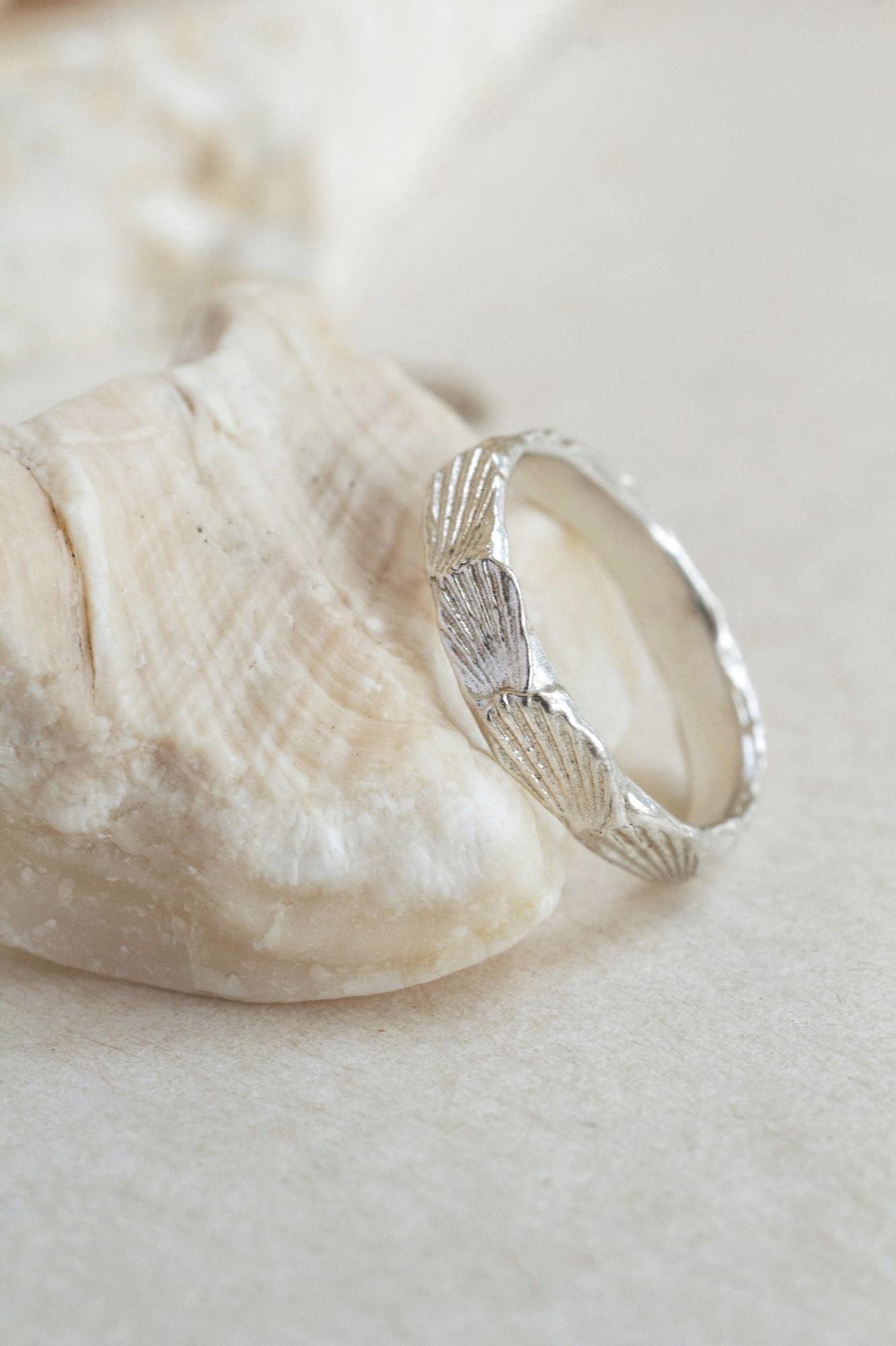 Кольцо "Отпечатки ракушек"