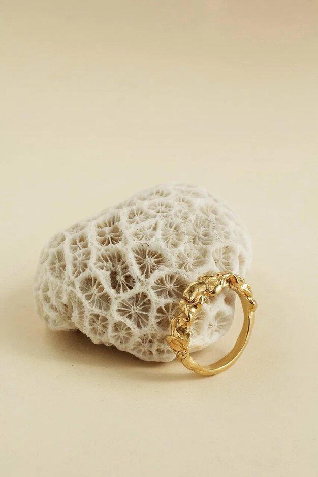 Кольцо "Пена волн" позолота