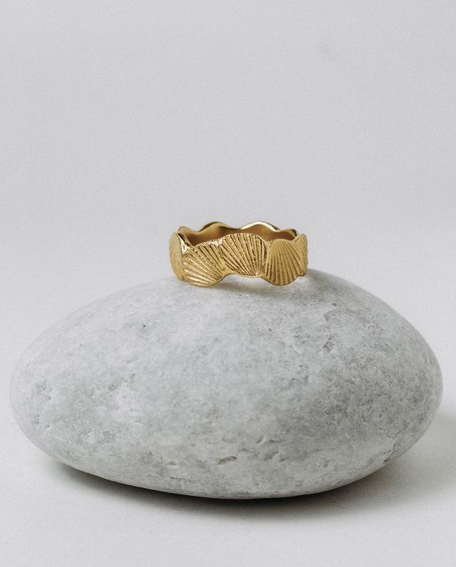 Кольцо "Фрагменты ракушек" позолота