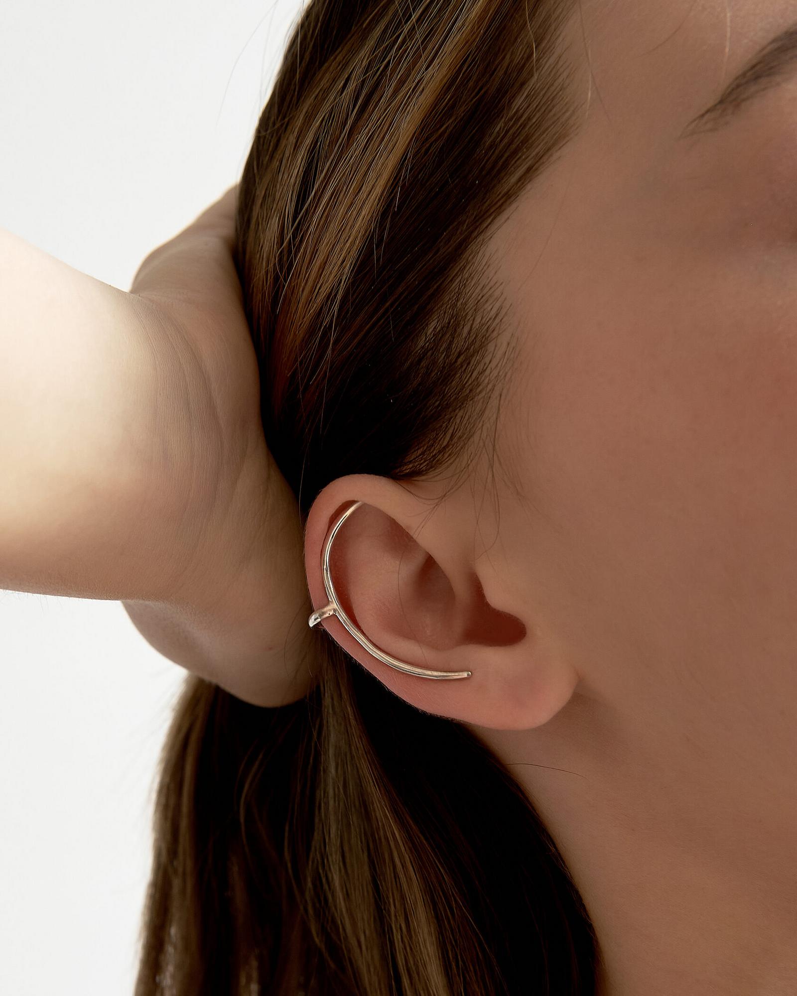 Серебряный кафф "Черта"