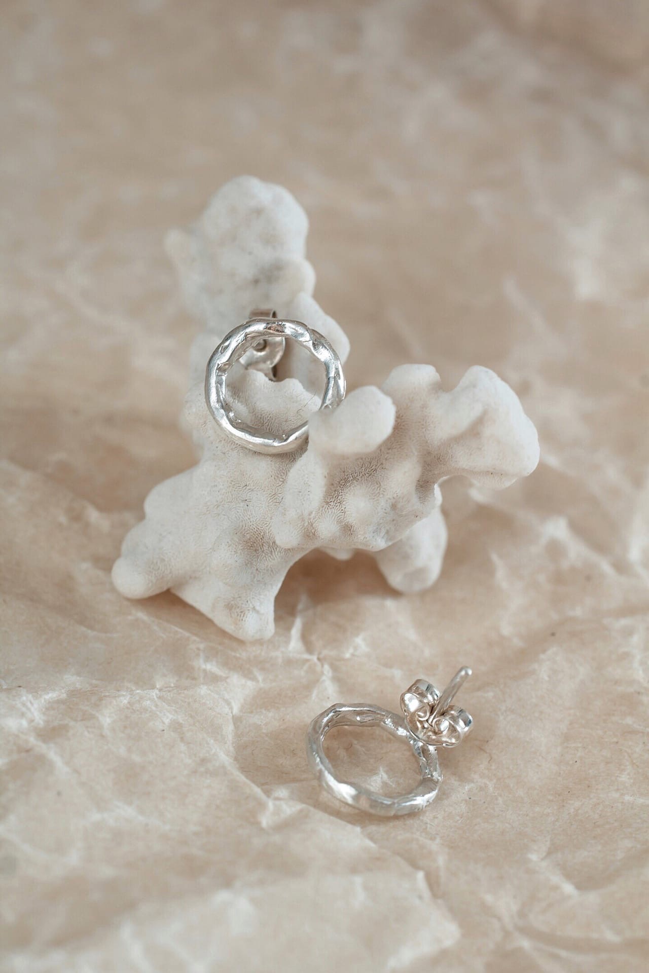 Серьги-пусеты "Шёпот волн" маленькие