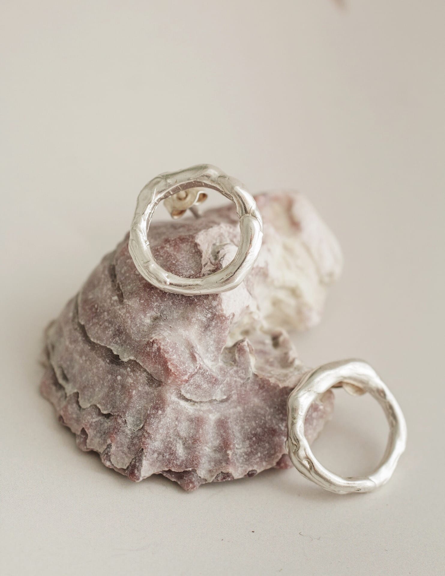 Серьги-пусеты "Шёпот волн" маленькие