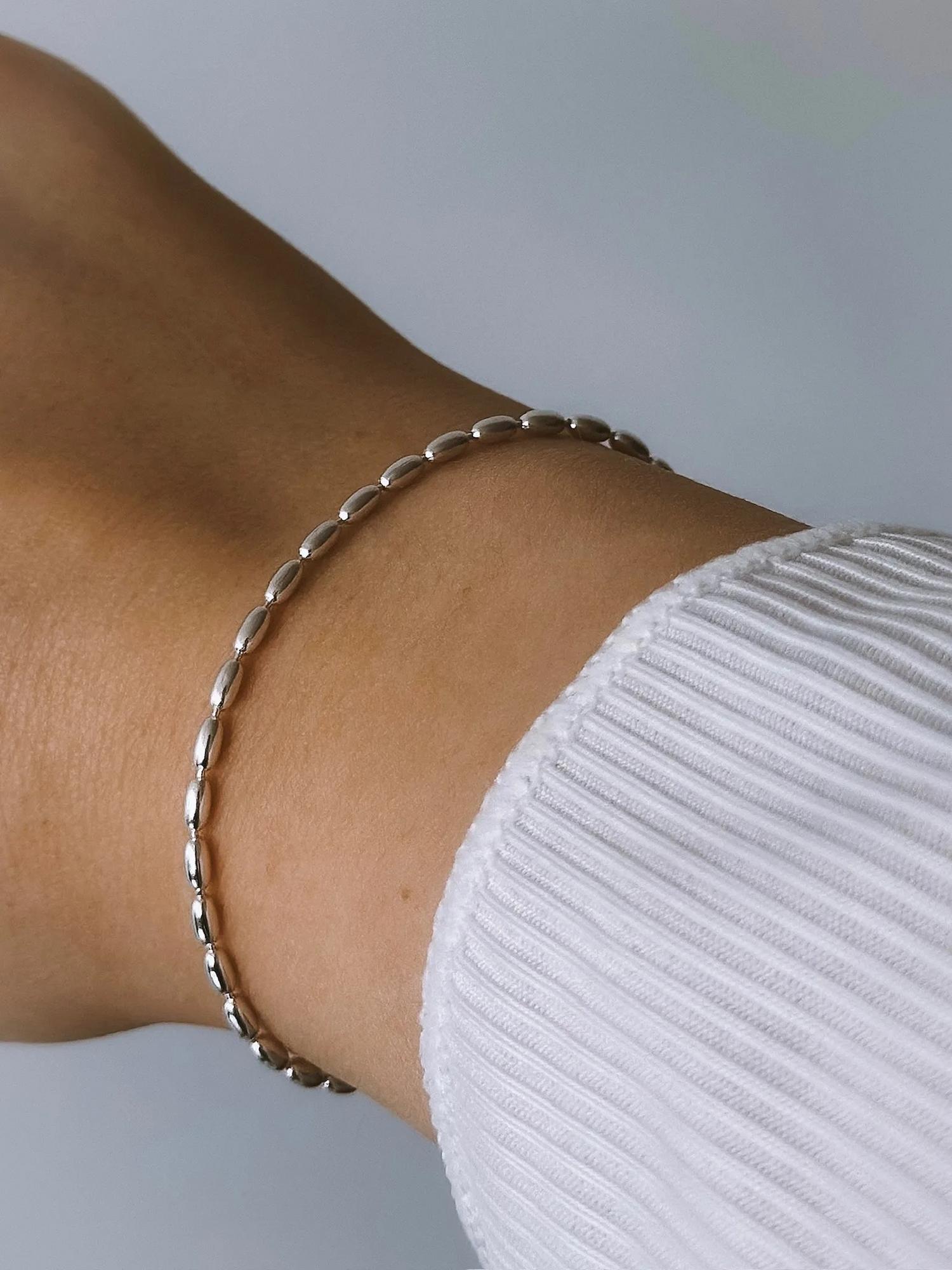 Серебряный браслет в виде рисинок - Mango sticky rice мини