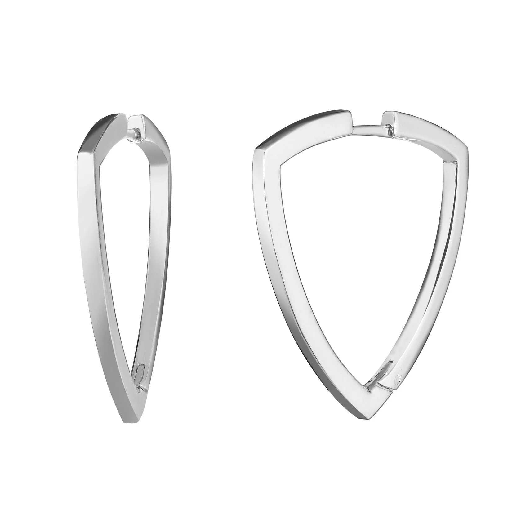 Серебряные серьги "Треугольник "