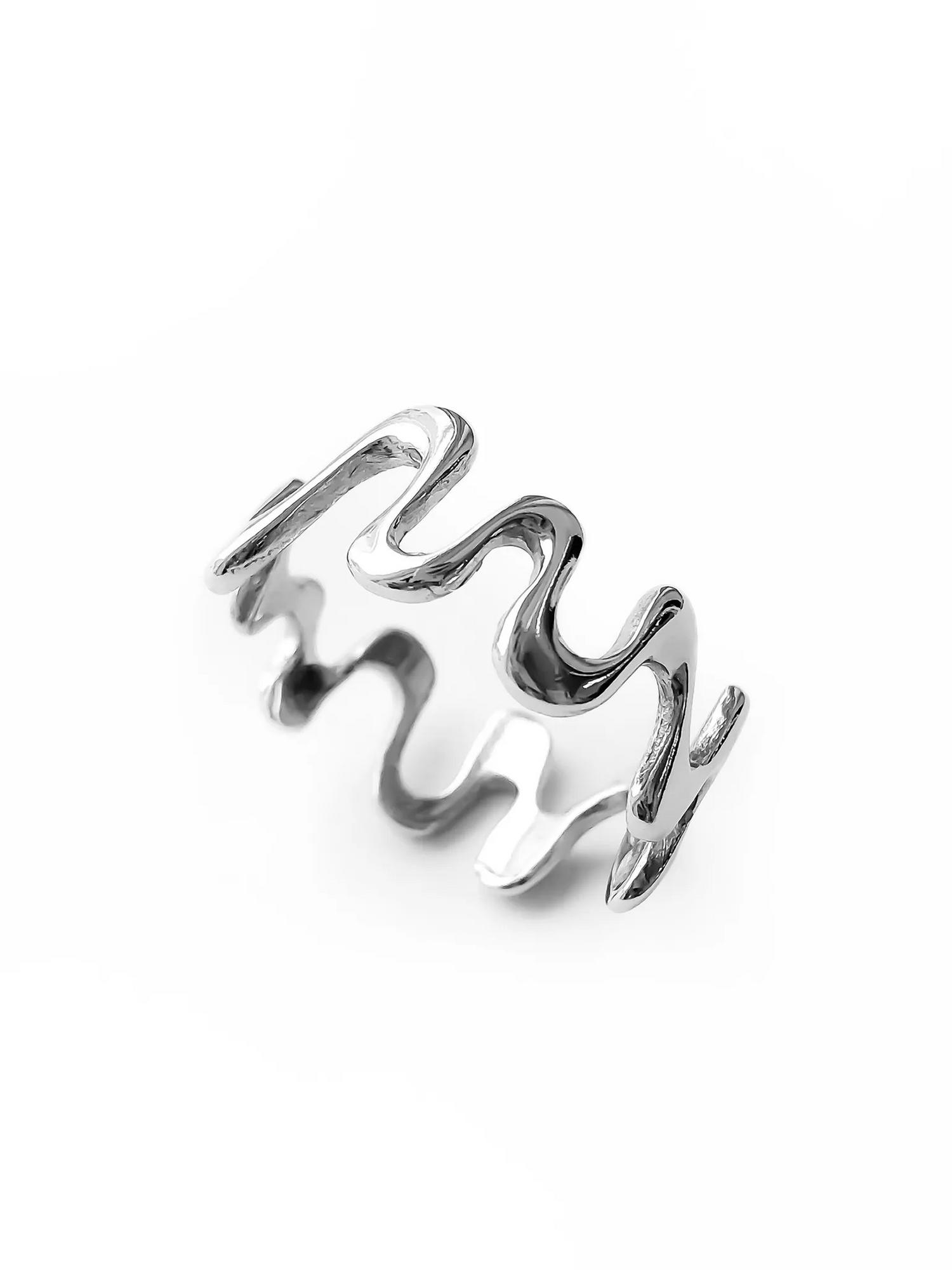 Серебряное узкое кольцо "Волна"