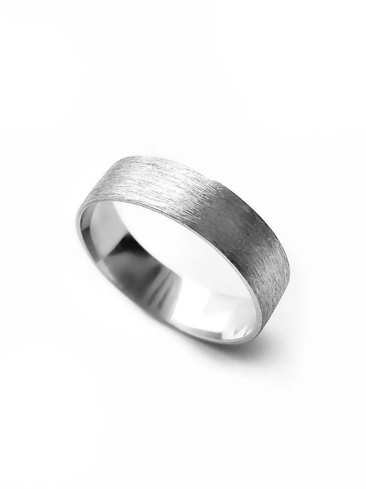 Серебряное сатиновое кольцо, 5 мм