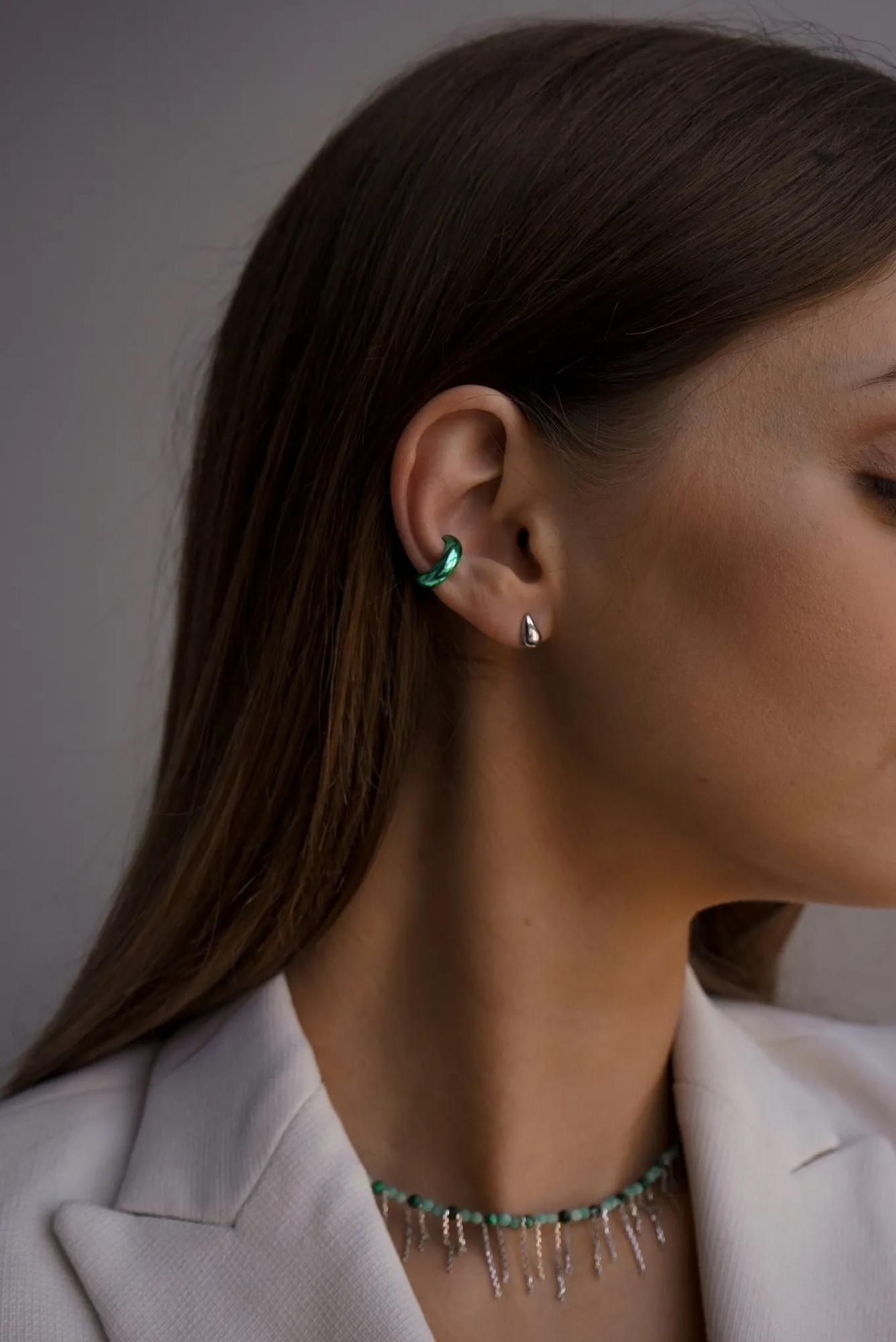 Серебряные серьги-пусеты Дроп - Drop