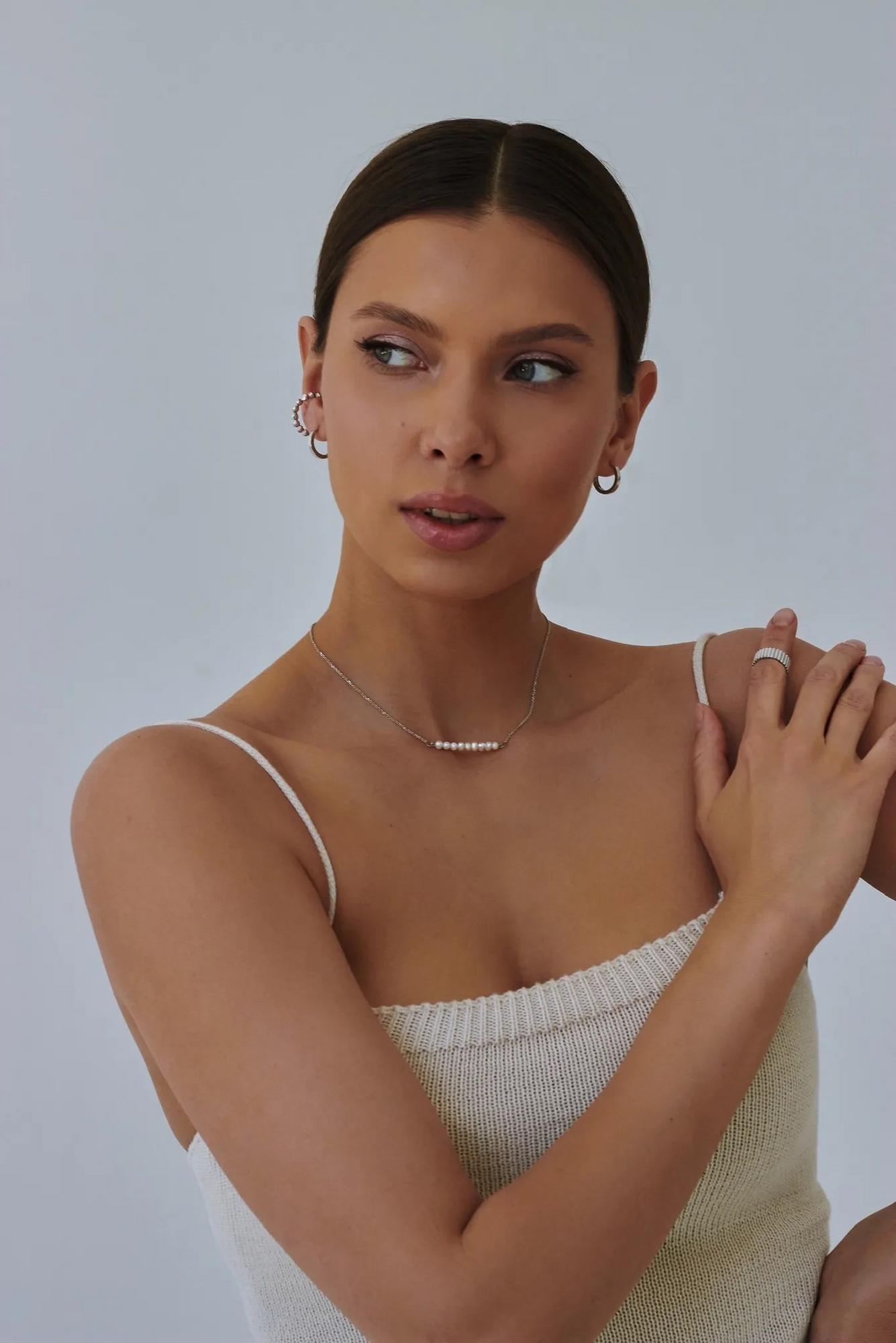 Серебряное колье-чокер Основа-Жемчуг культивированный (Base Pearl)