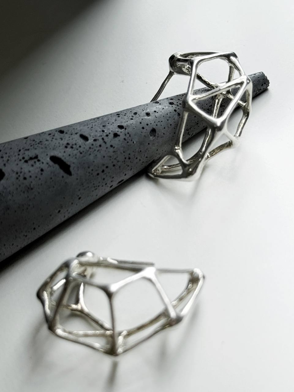 Серебряные серьги "Паутинка"