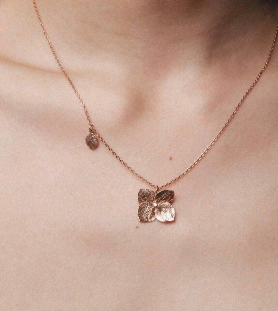 Подвеска Гортензия позолота