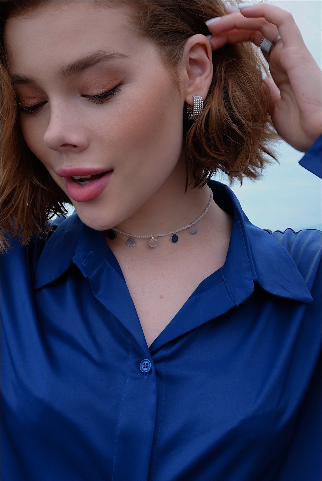 Серебряные серьги-хупы Бабл (Bubble)