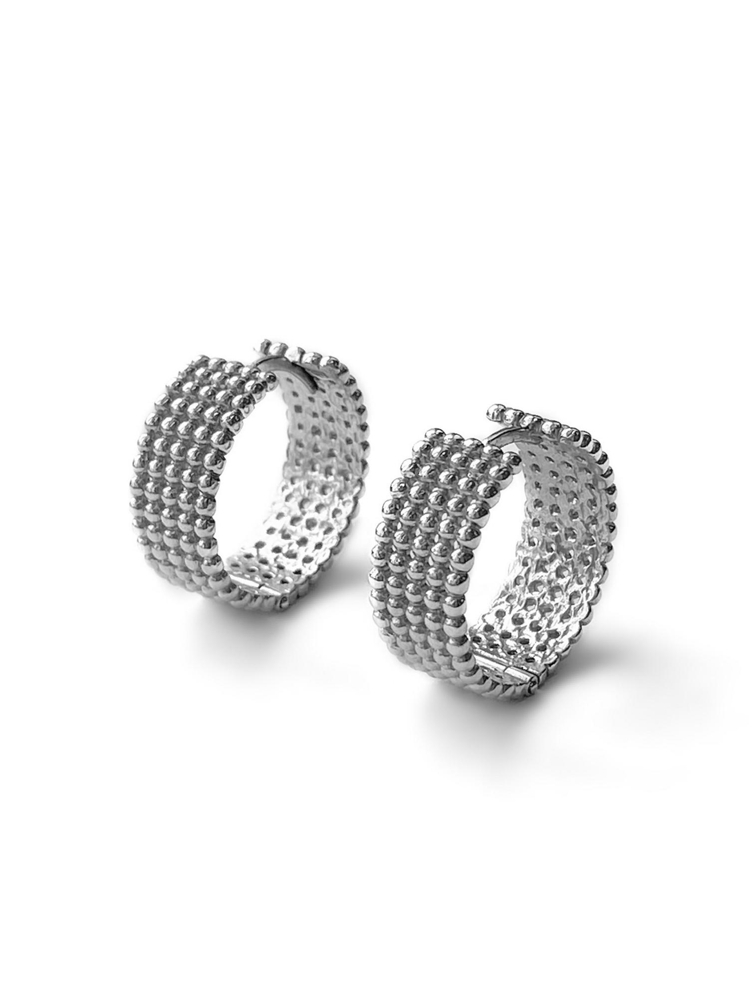 Серебряные серьги-хупы Бабл (Bubble)