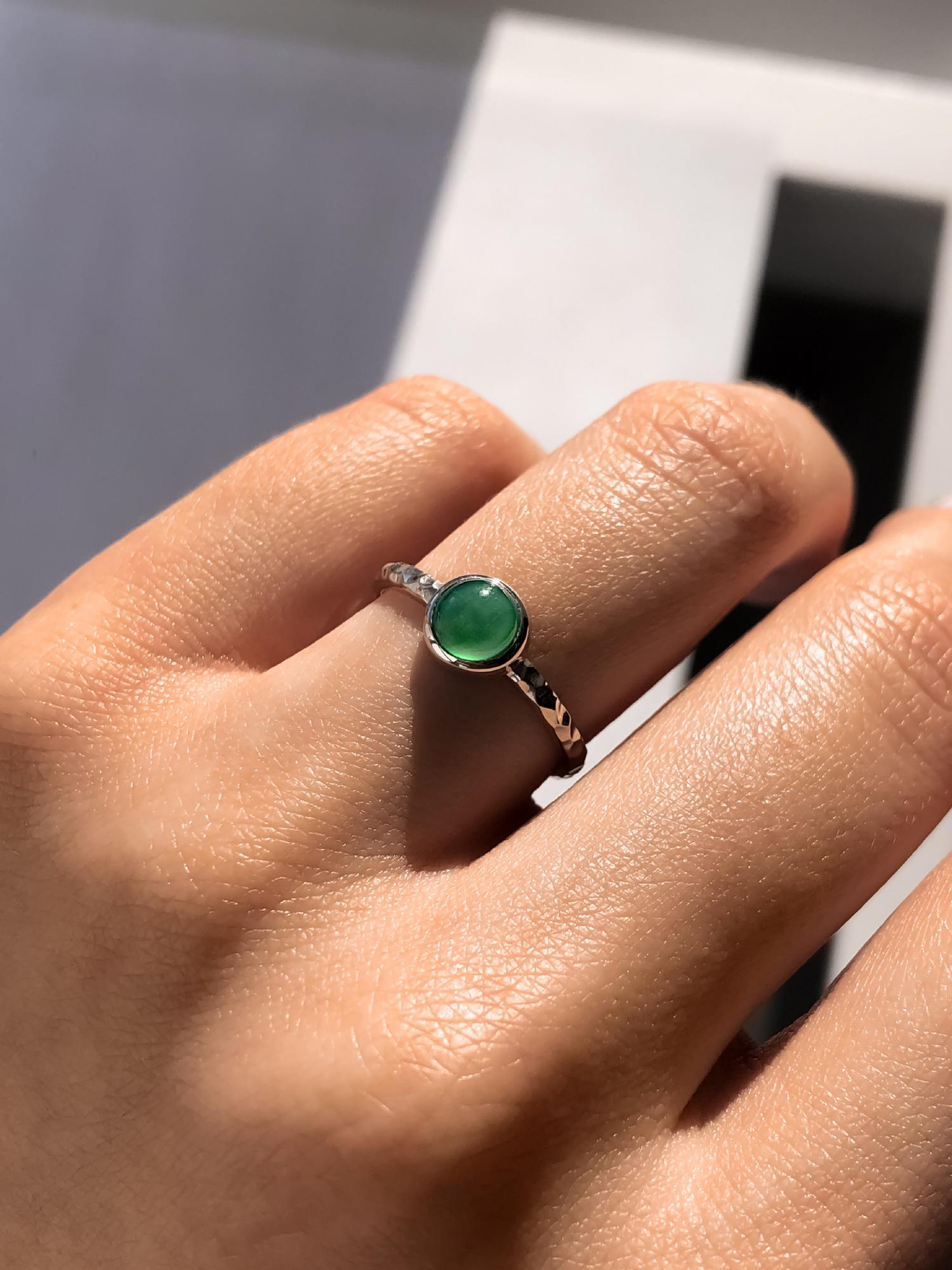 Серебряное узкое кольцо Закат (Sunset) с авантюрином