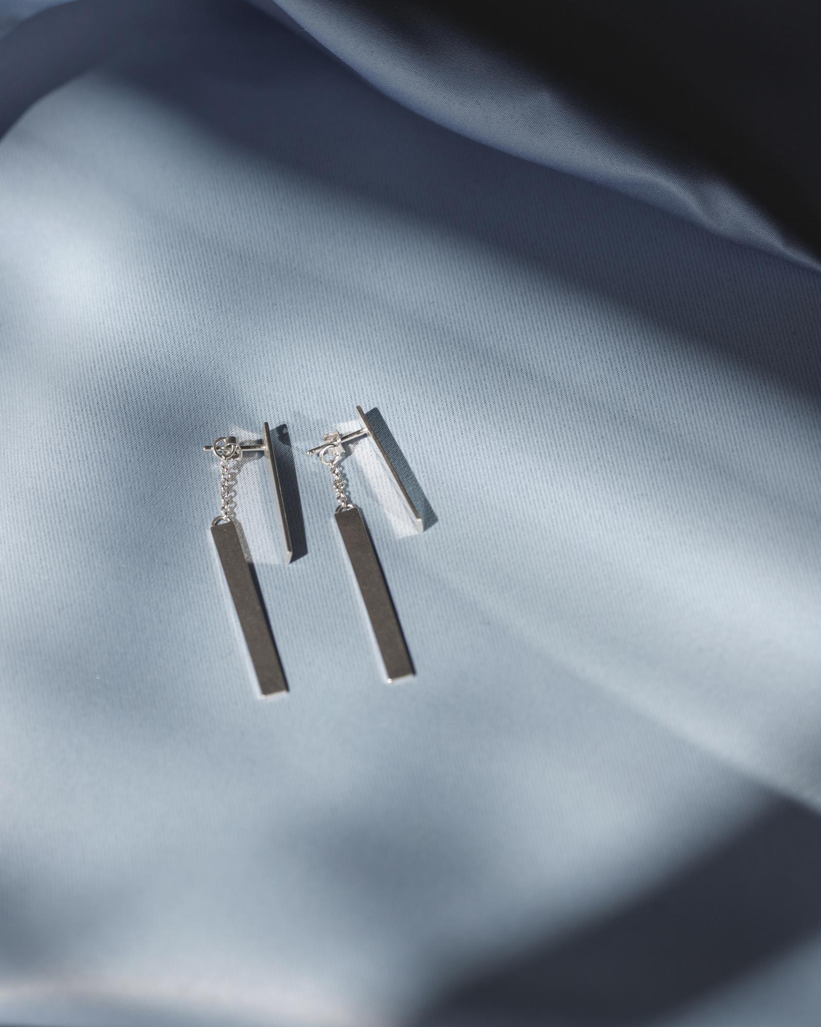 Серебряные серьги Двойная полоска-Twin Stripe (TS-E)