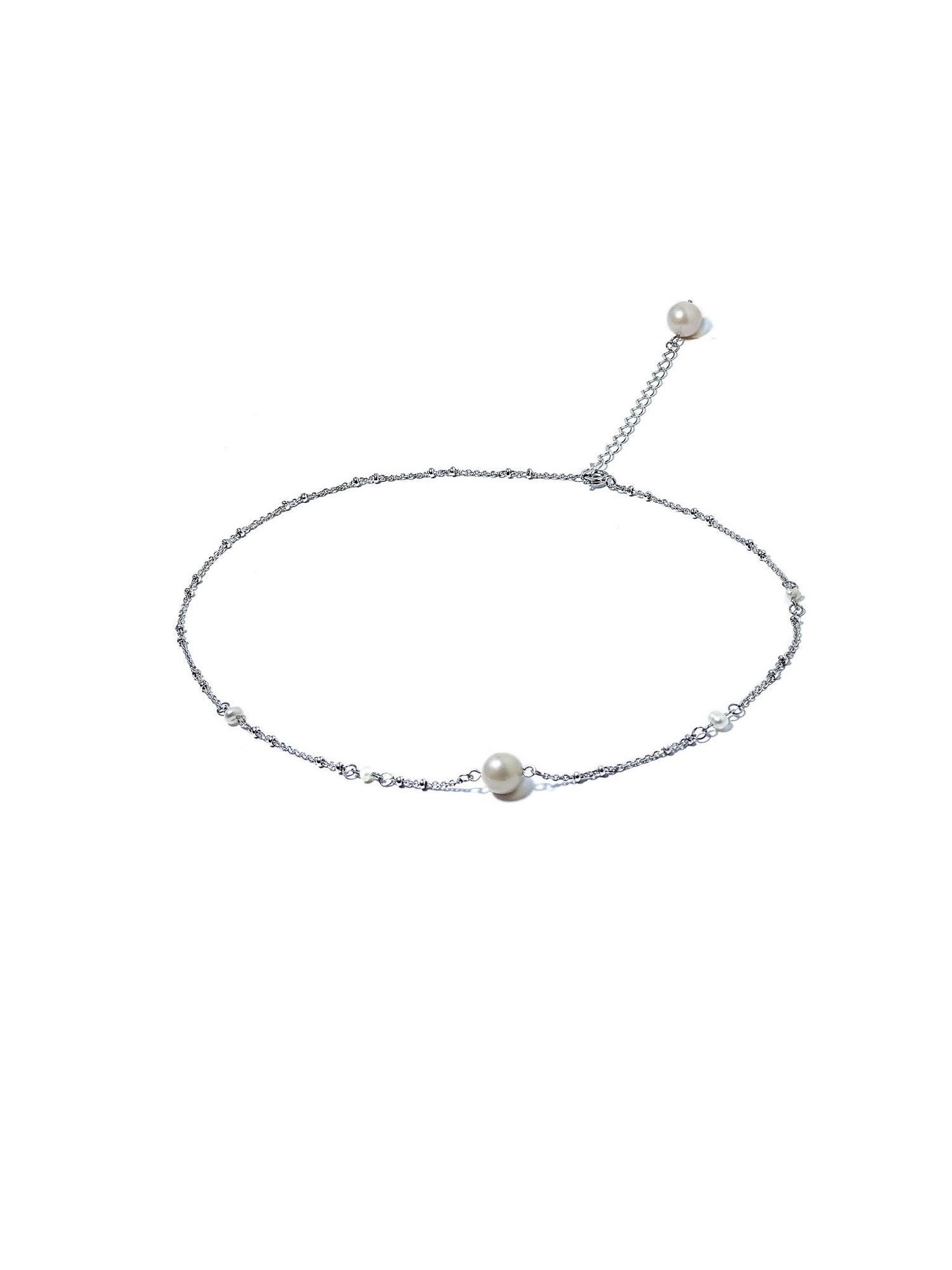 Серебряное колье-чокер Основа-Жемчуг (Base pearl) обновленное