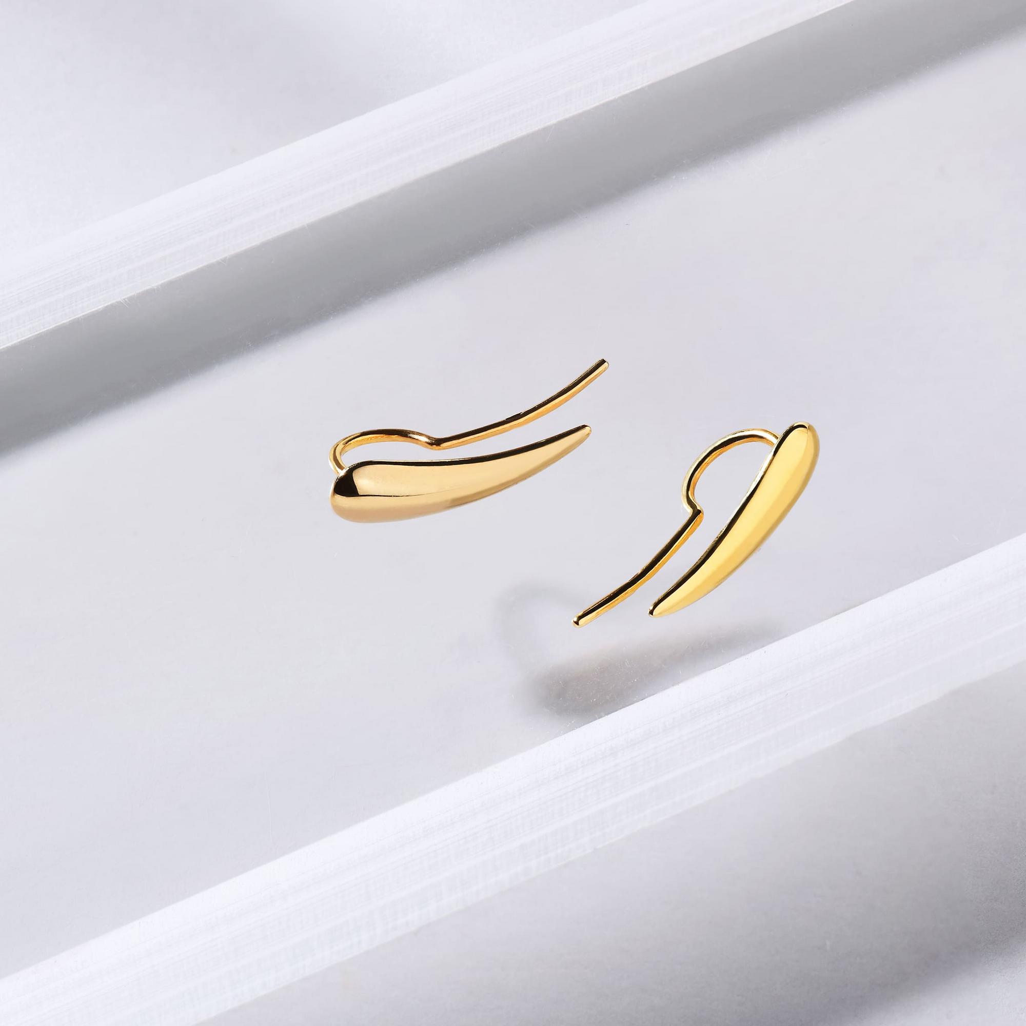 Клаймбер "Большая запятая" на левое ухо позолота - Virgola grande