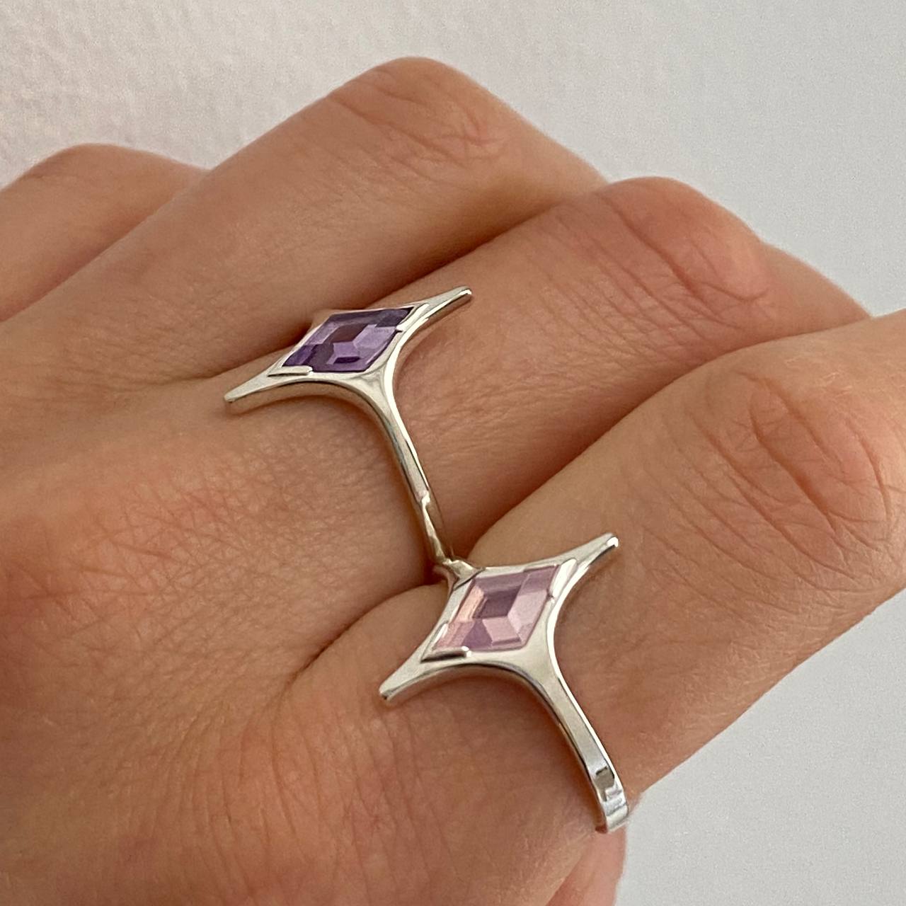 Кольцо МАР с аметистом
