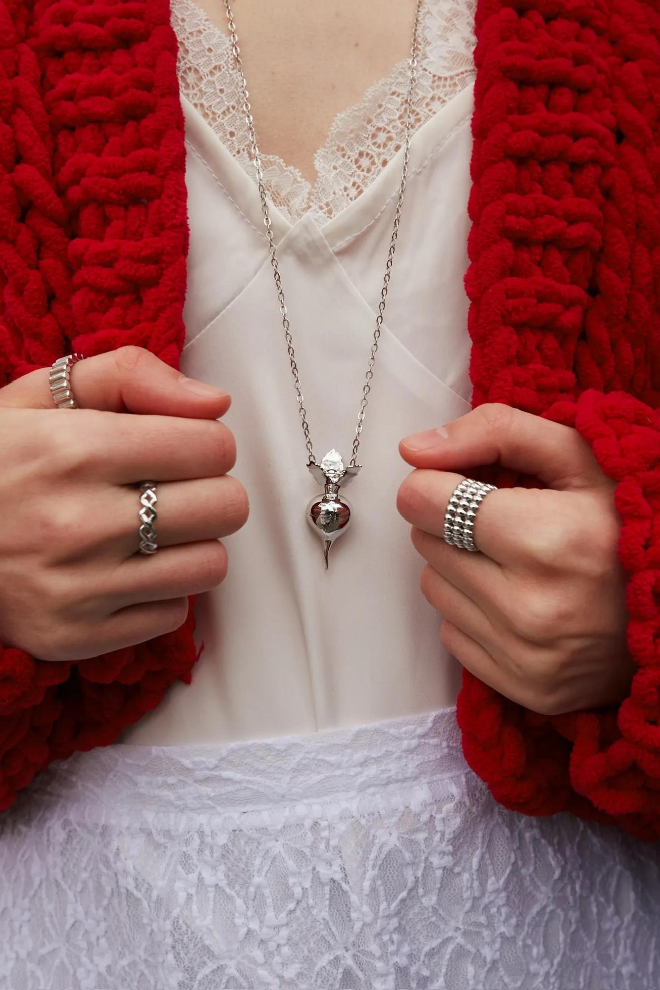 Серебряная подвеска «Свекла»