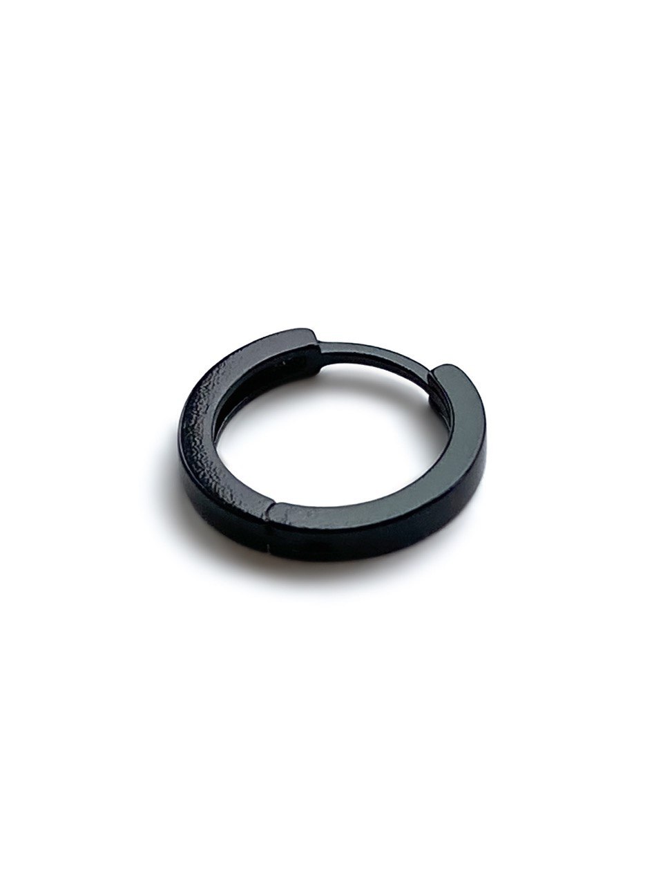 Серебряная черная моносерьга (Black) 15 мм